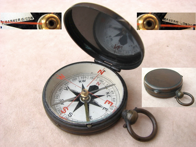 Francis Barker & Son hunter cased pocket compass circa 1910